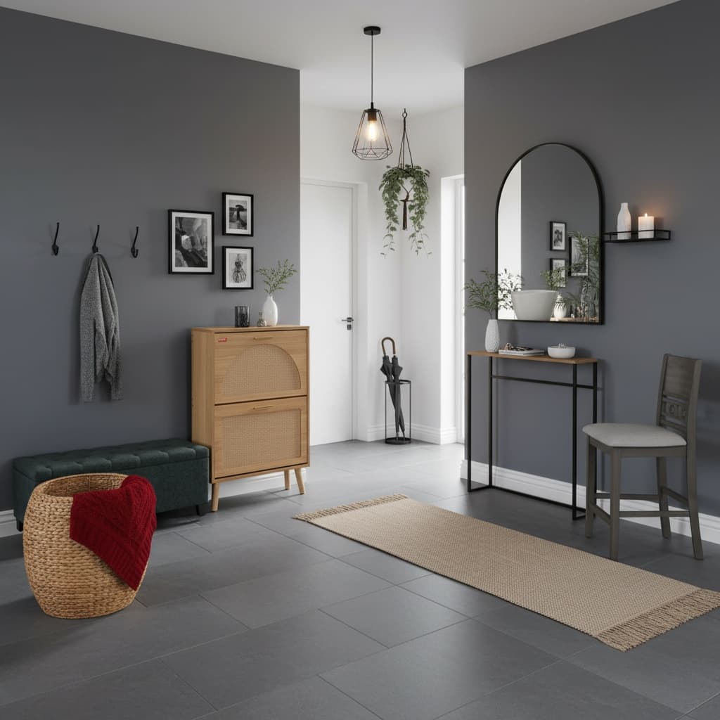 Rustic Entryway & Mudroom: A Monochrome Home Interior Design Guide