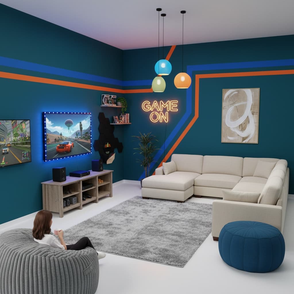 Design a Vintage Media Game Room with Bold Colors: Tips and Ideas