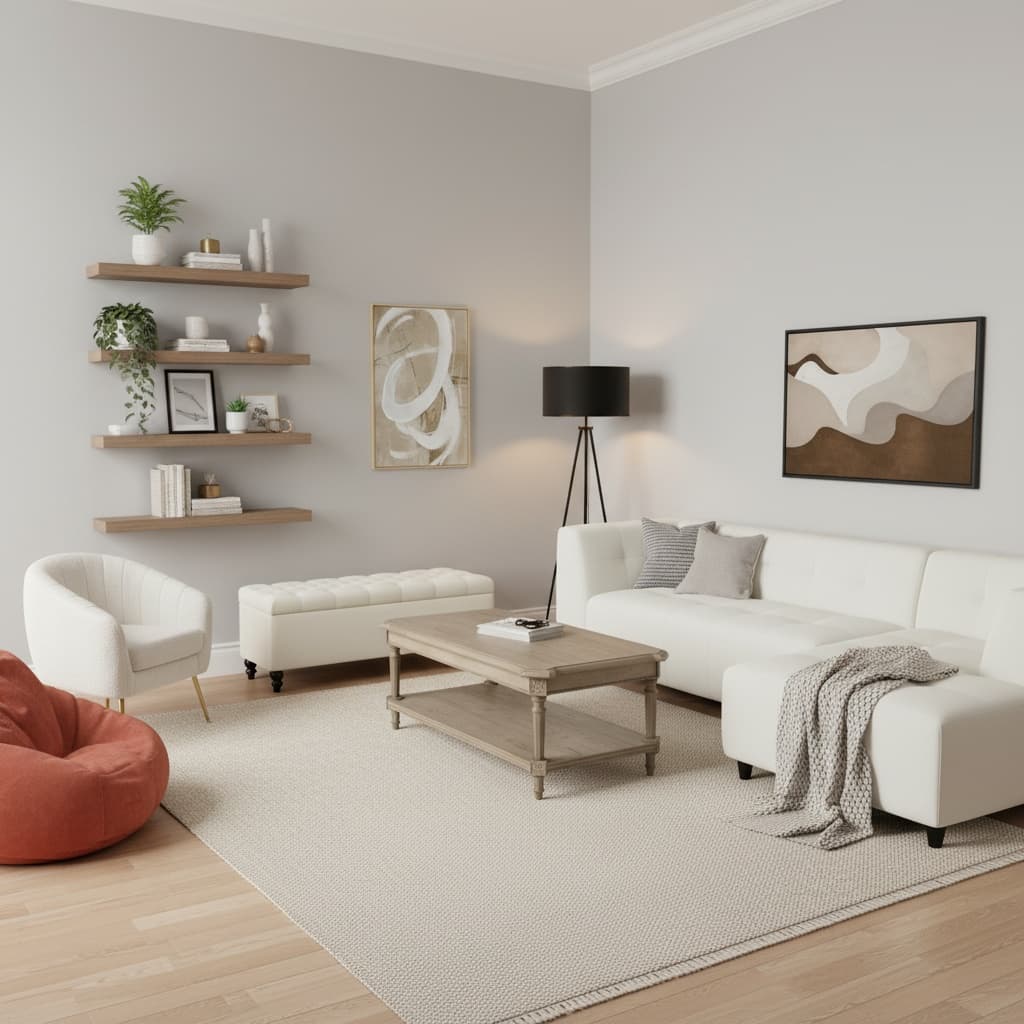 Design a Modern Studio Small Space with a Neutral Color Palette