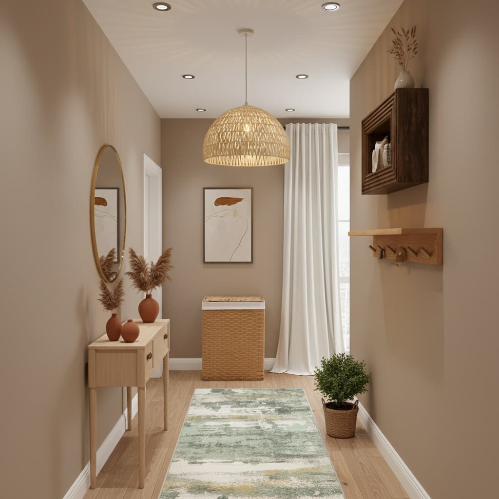 Transform Your Hallway into a Futuristic Oasis with Earth Tones