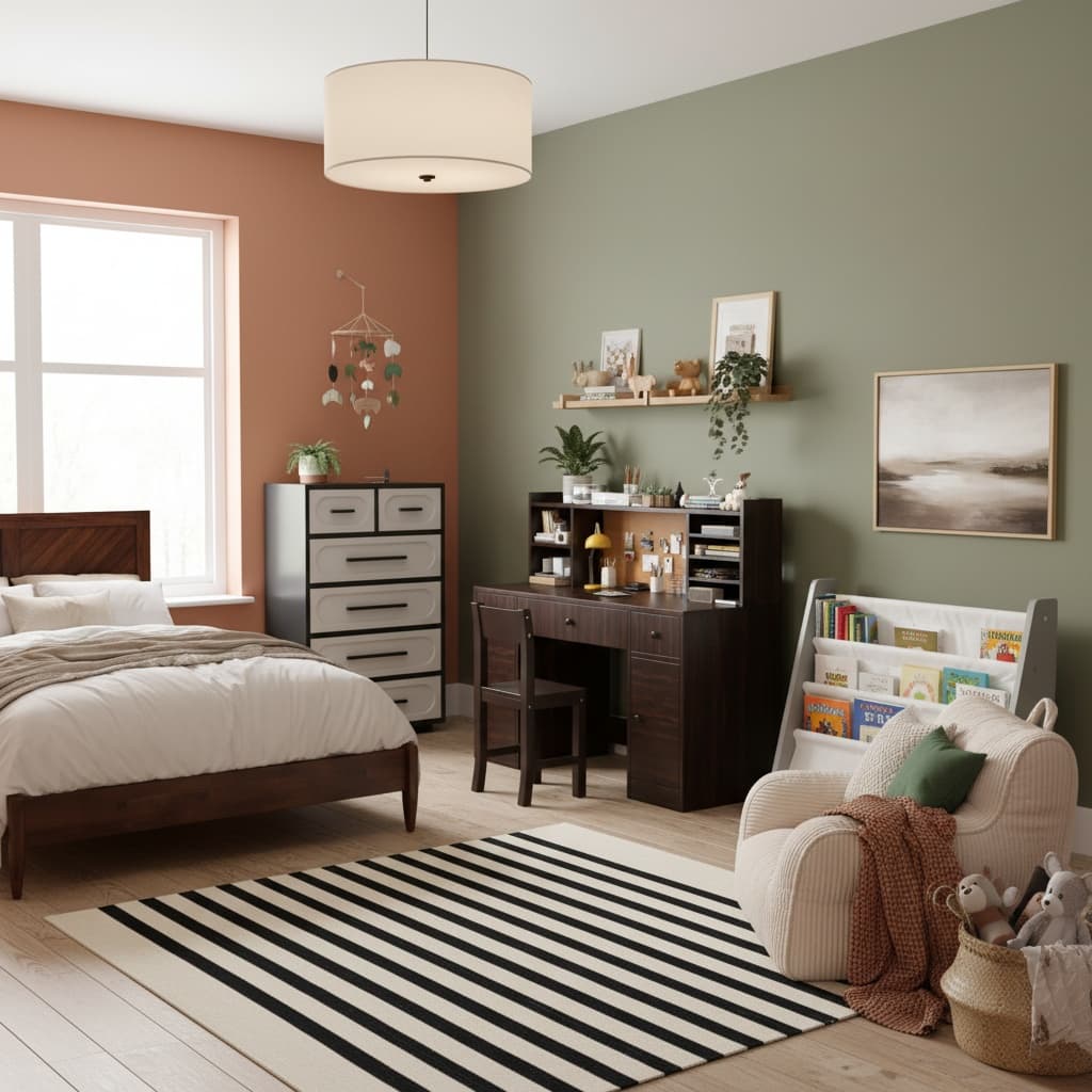 Design an Eco-Friendly Kids' Room with Earth Tones for a Stylish, Sustainable Space