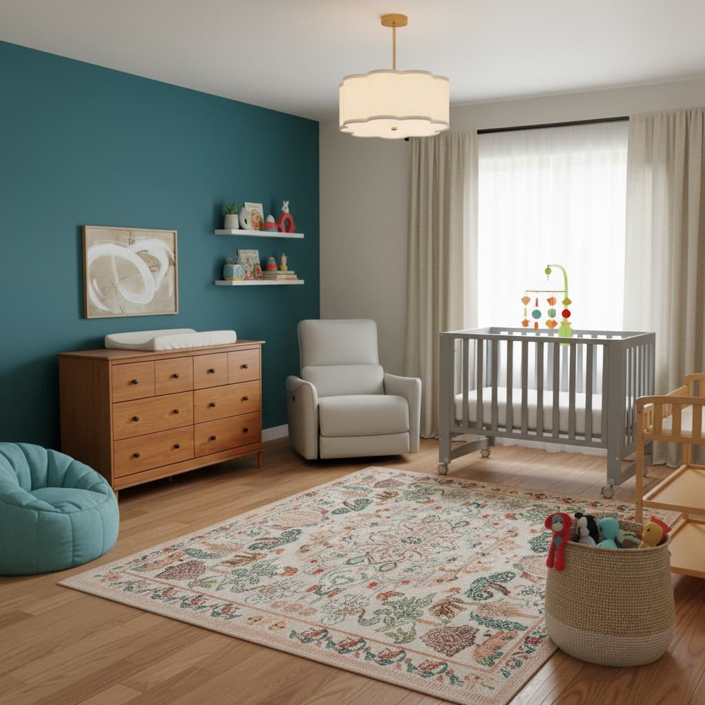 Creating a Minimalist Nursery with a Bold Color Scheme: Vibrant Home Interior Design