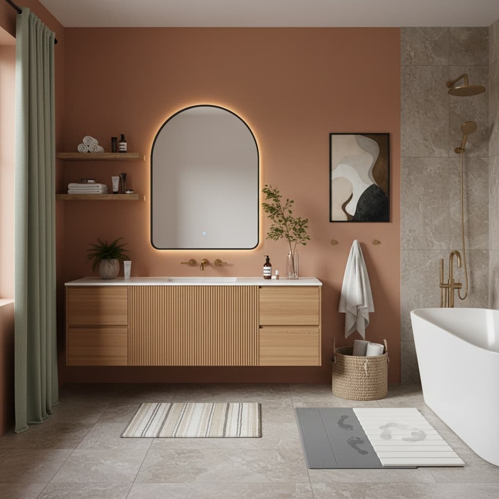 Design a Rustic Bathroom with Earth Tones for a Cozy Home Interior