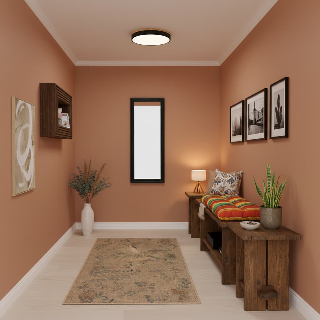 Design a Rustic Hallway with an Earth Tones Color Scheme