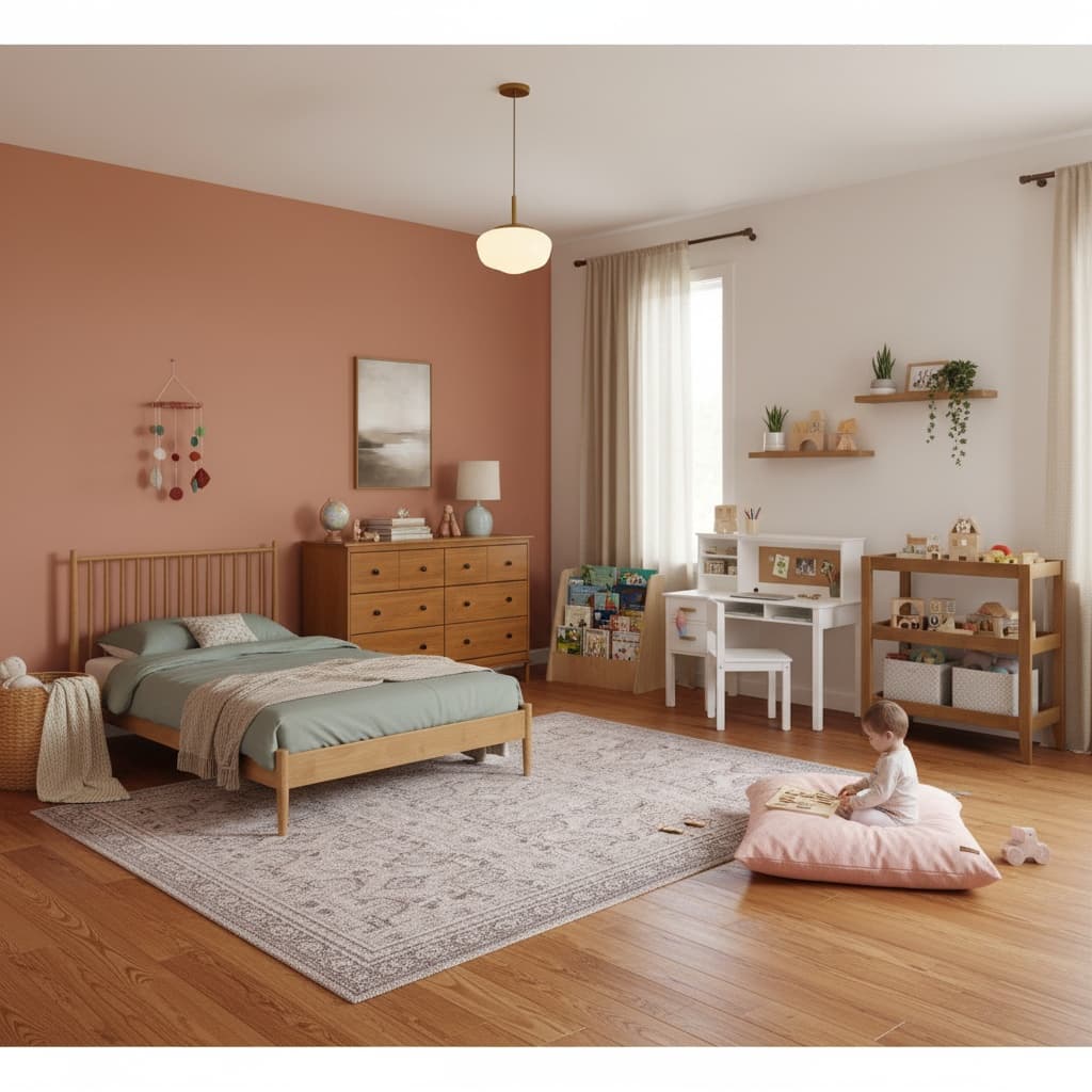 Design a Vintage Kids' Room with Earth Tones for a Timeless Look