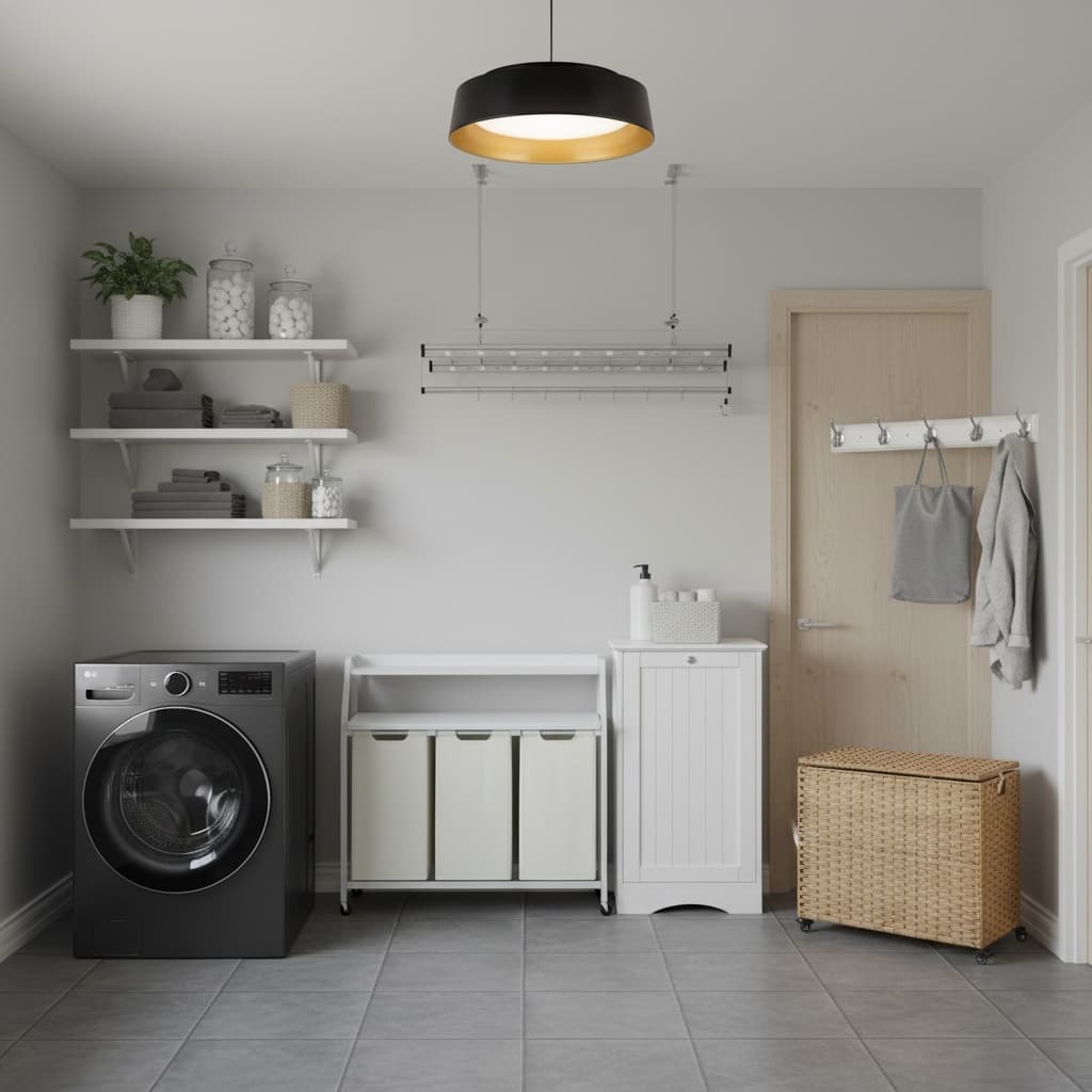 Design a Minimalist Laundry Room with a Stunning Monochrome Color Scheme