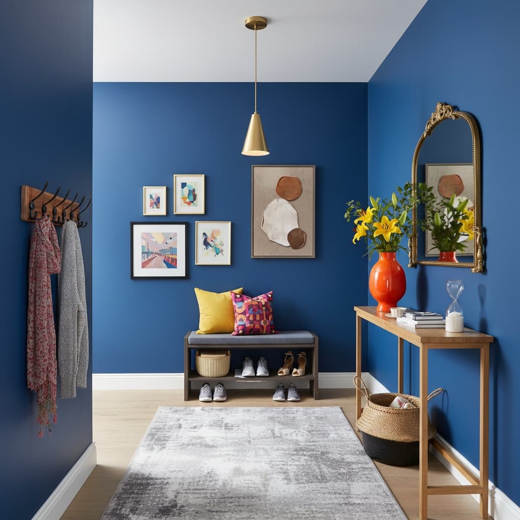 Transform Your Hallway with Bold Colors: Classic Elegance in Home Interior Design