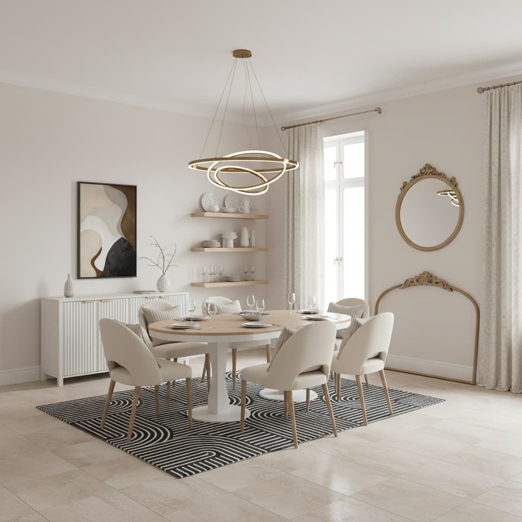 Scandinavian Dining Room: Monochrome Elegance in Home Interior Design