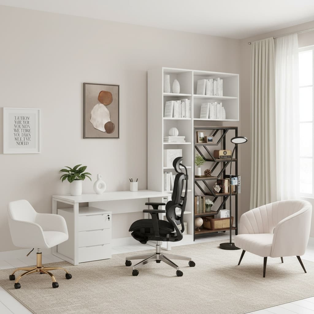Design a Bohemian Home Office with a Monochrome Color Scheme