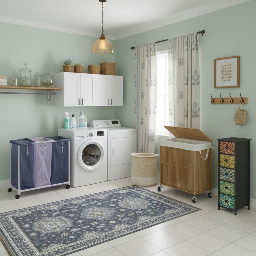 Design a Scandinavian Laundry Room with a Pastel Color Scheme