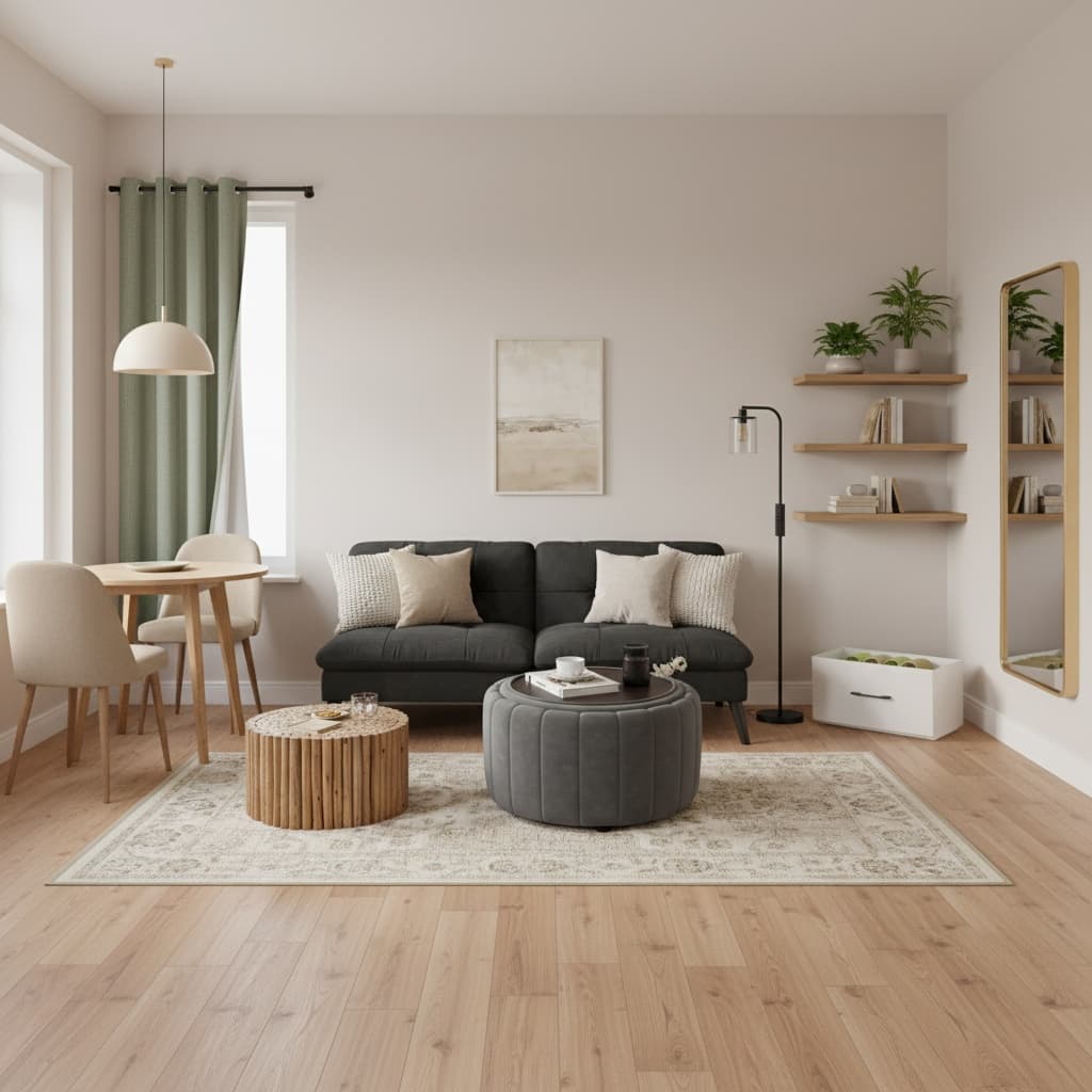 Studio Small Space Japanese Design with Neutral Color Elegance