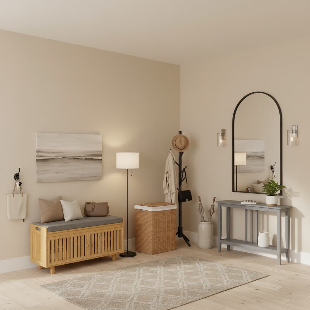 Transform Your Entryway_Mudroom with Japanese Style and a Monochrome Palette