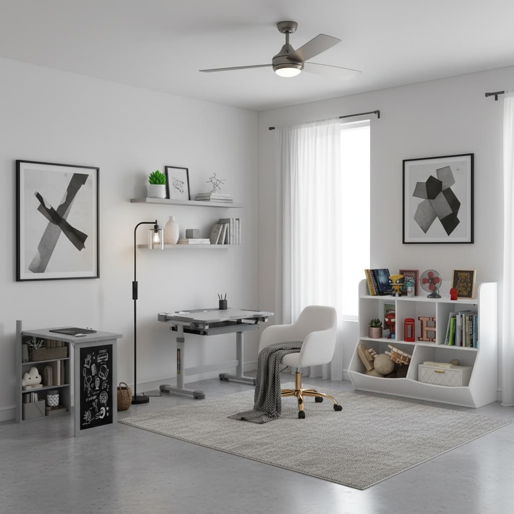 How to Design an Industrial Home Office with a Monochrome Color Scheme