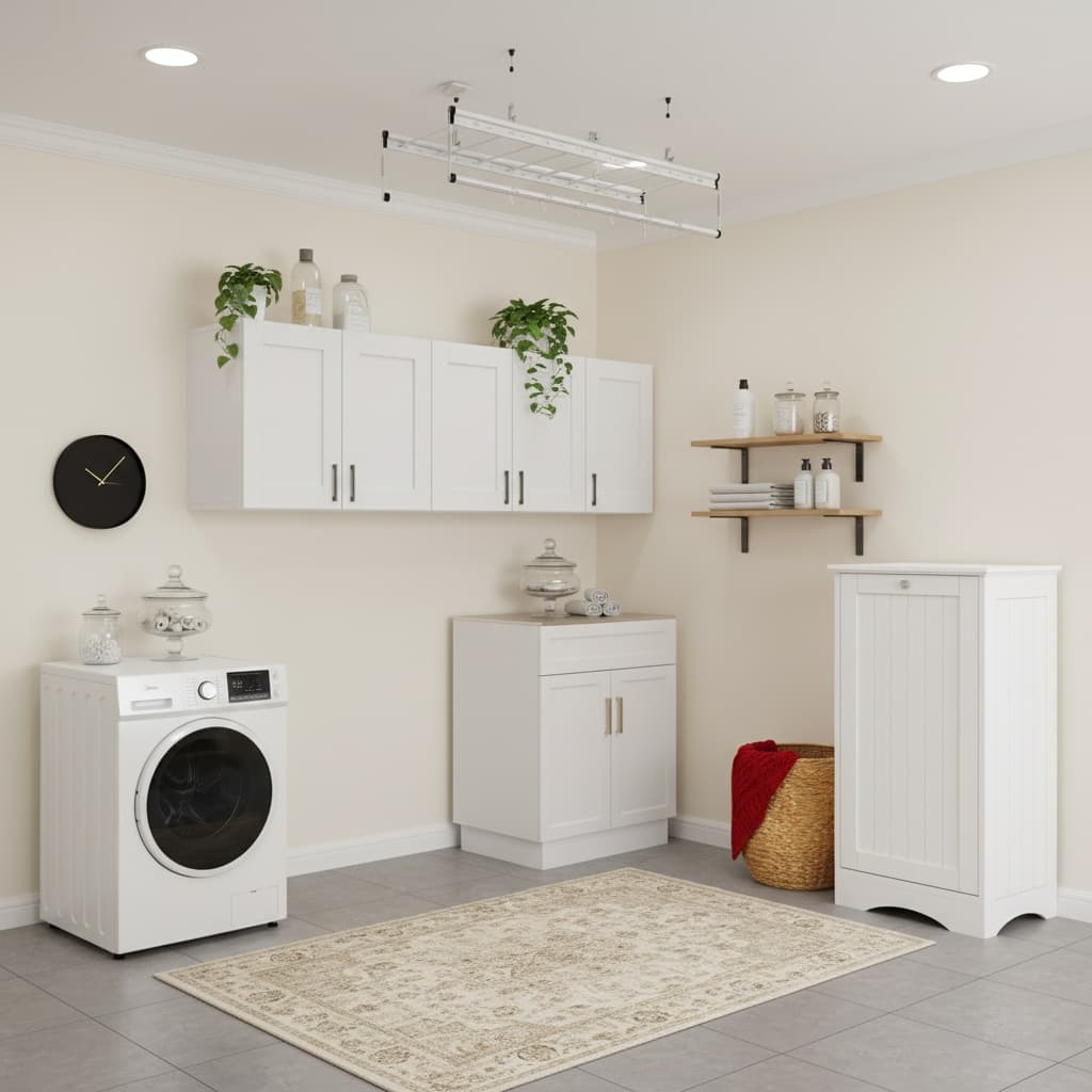Design a Boho-Inspired Laundry Room with a Timeless Neutral Palette