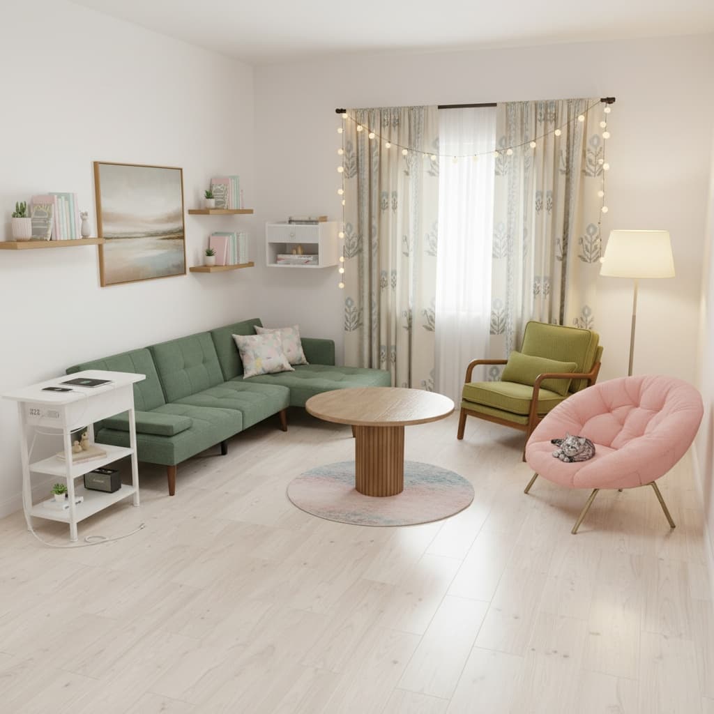 Design a Rustic Studio Small Space with a Pastel Palette