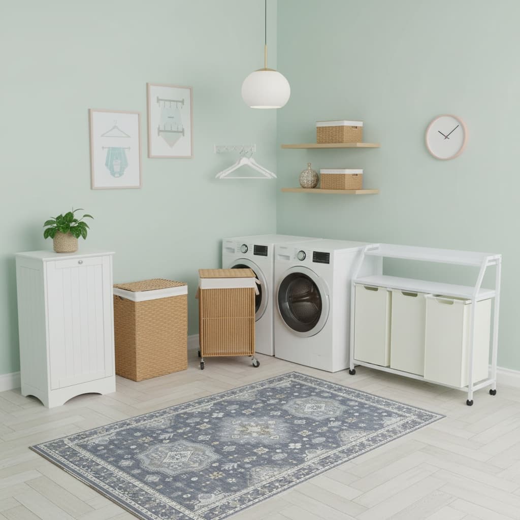 Classic Laundry Room Design: Timeless Style with a Soft Pastel Palette