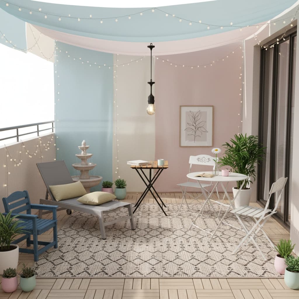 Transform Your Outdoor Space: Minimalist Patio & Balcony Design with Pastel Colors