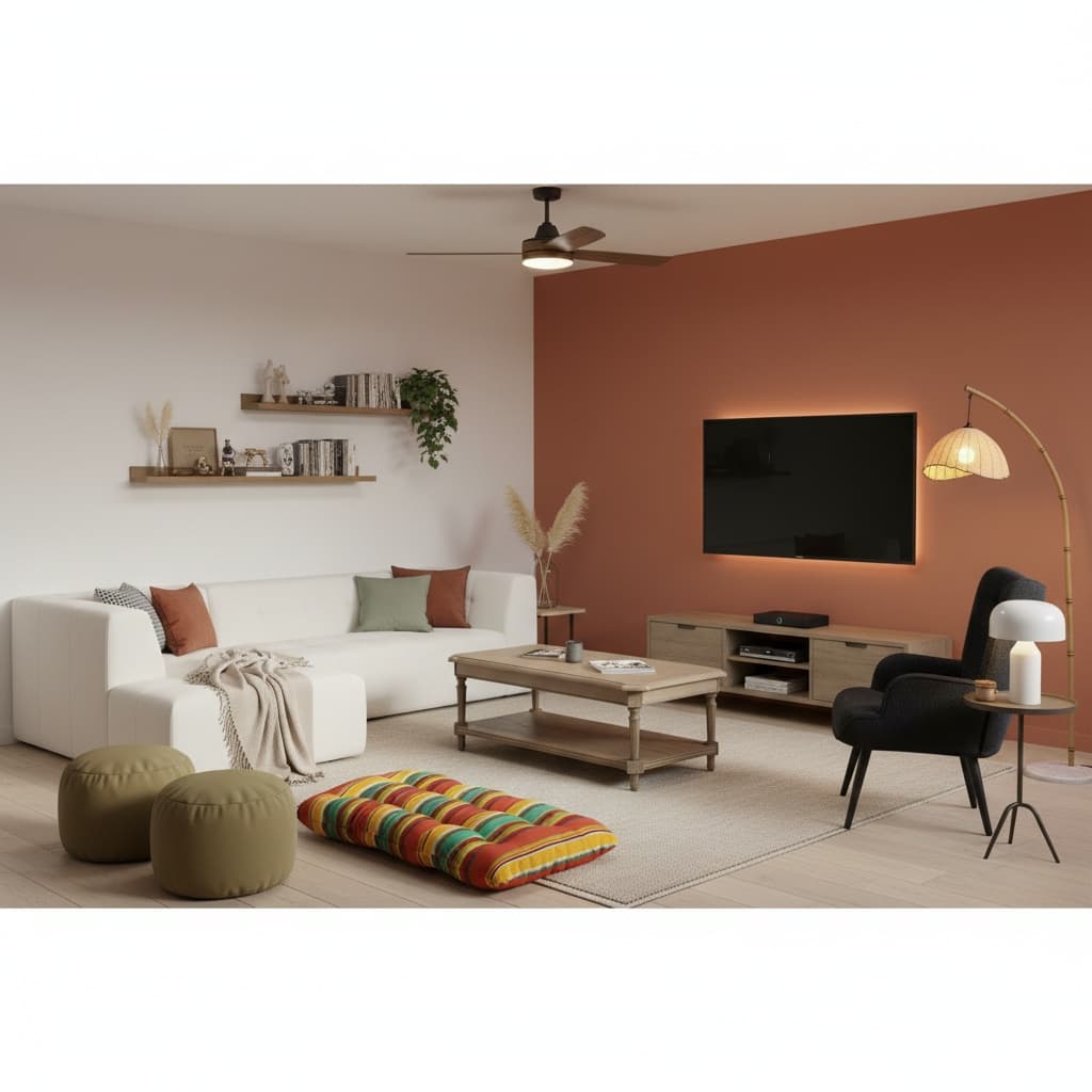 Design a Rustic Media/Game Room with an Inviting Earth Tones Palette