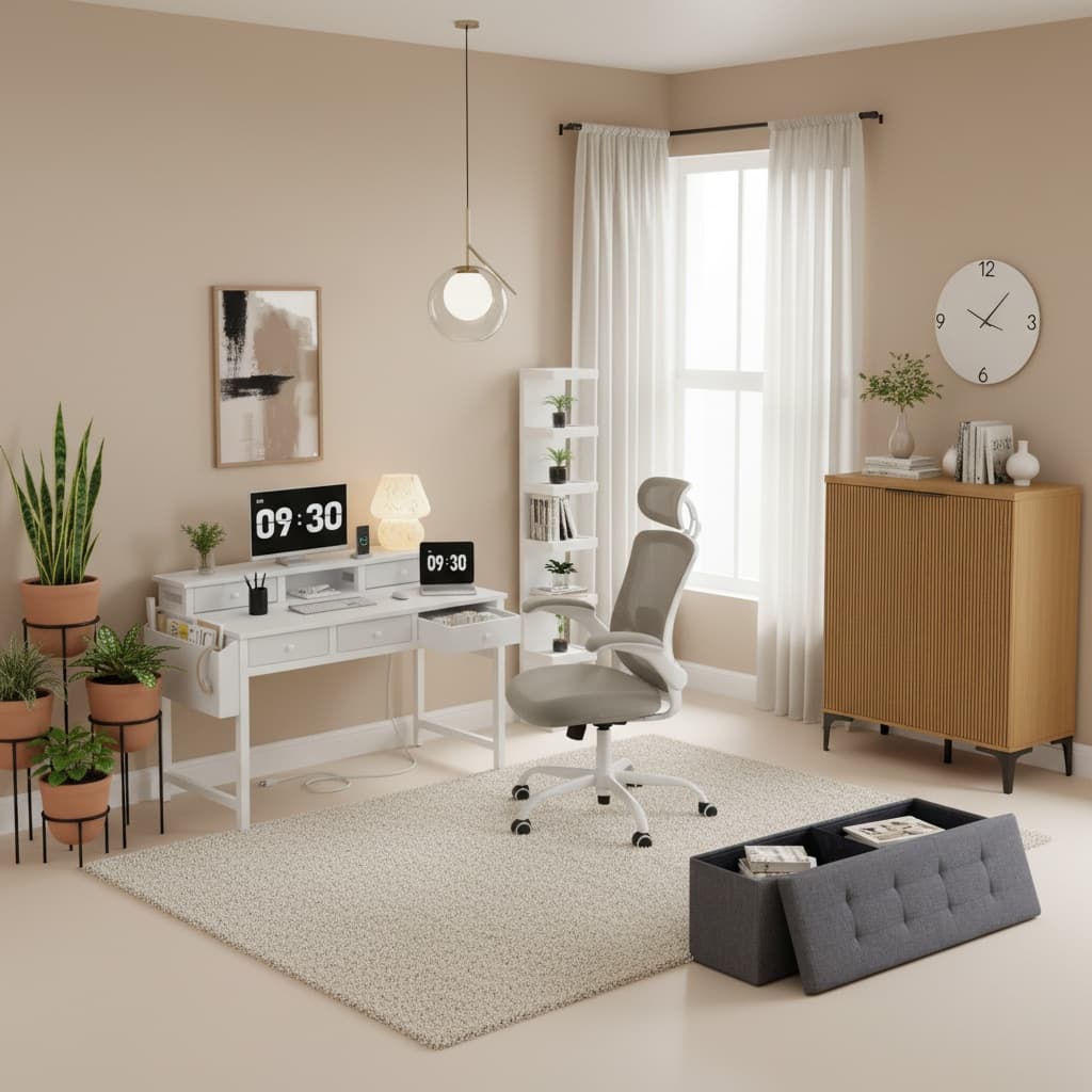 Transform Your Home Office with a Bohemian Neutral Color Scheme