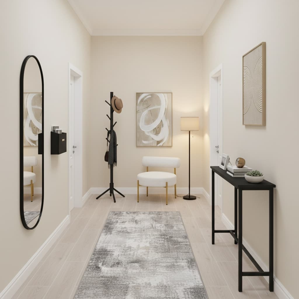 Transform Your Hallway with an Industrial Style and Neutral Color Scheme