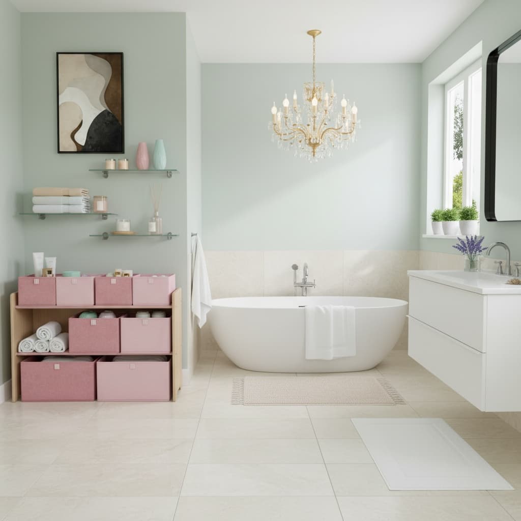 Transform Your Bathroom into a Tranquil Japanese Oasis with a Pastel Color Scheme