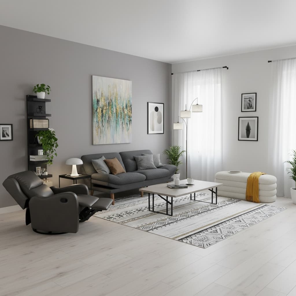 Rustic Small Studio Interior Design Using a Monochrome Color Scheme