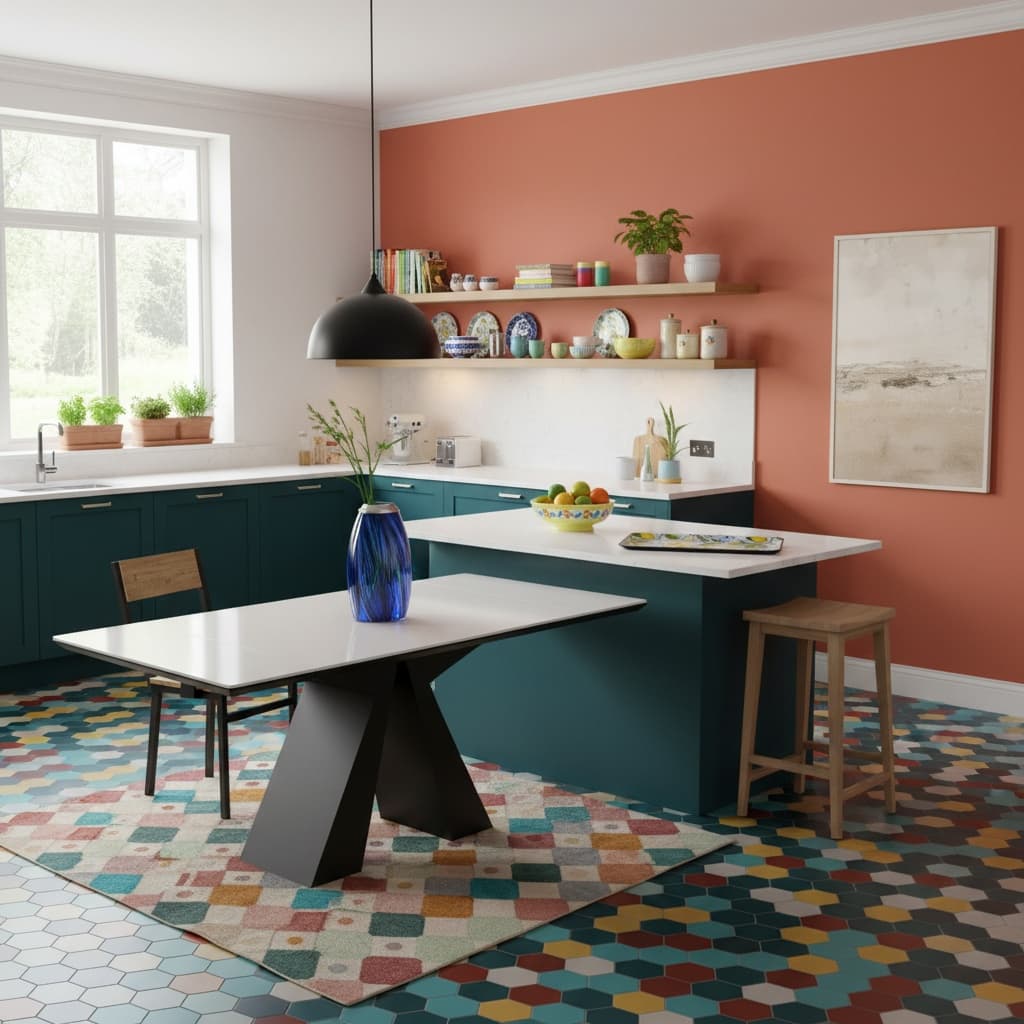 Design an Industrial Kitchen with a Bold Color Scheme: Vibrant Inspiration for Your Space