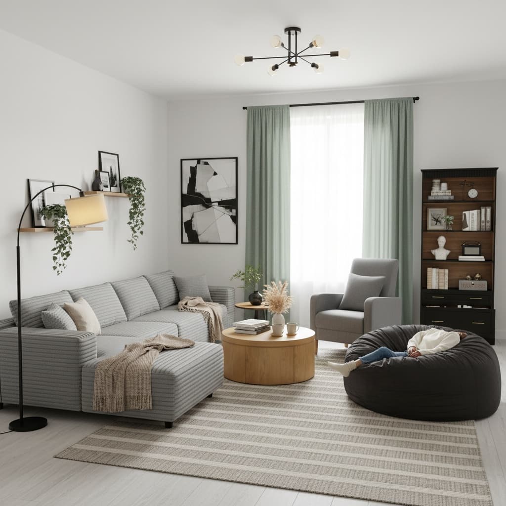 Design a Modern Living Room with a Monochrome Color Scheme