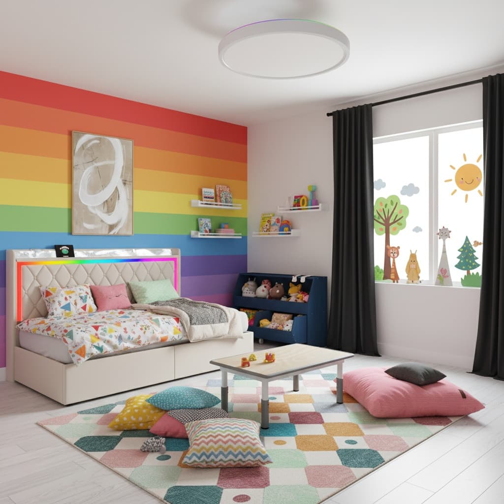 Modern Kids' Room Design with a Bold Color Palette