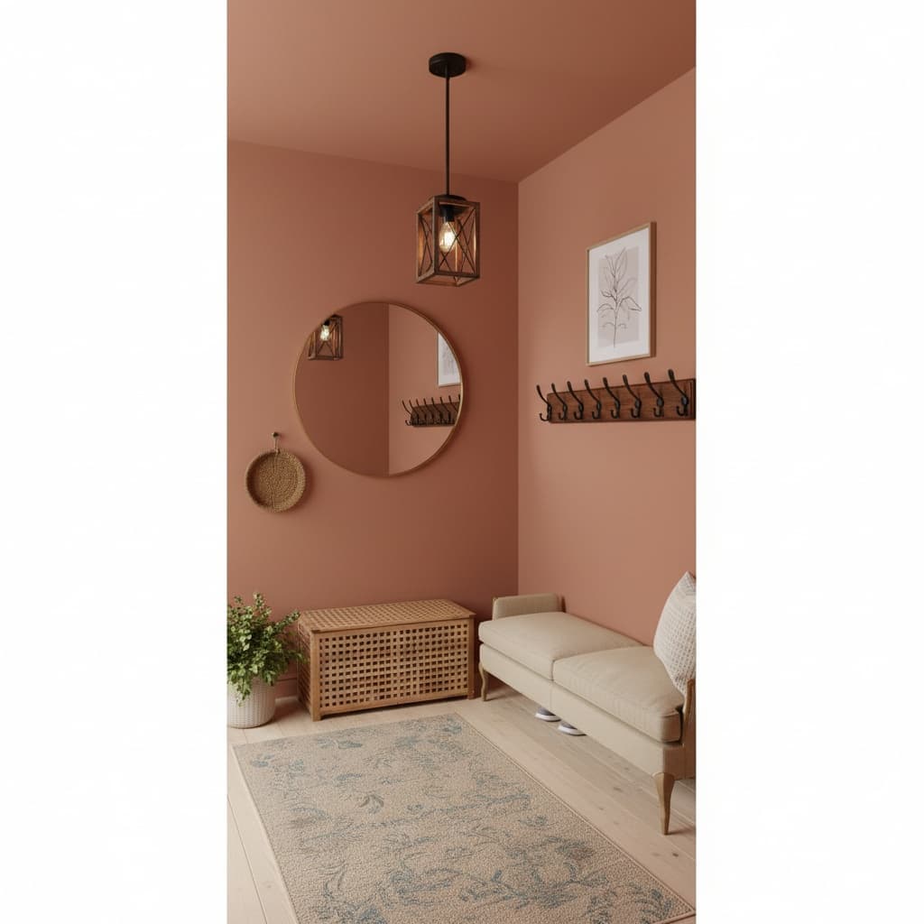 Design a Modern Entryway Mudroom with Earth Tones