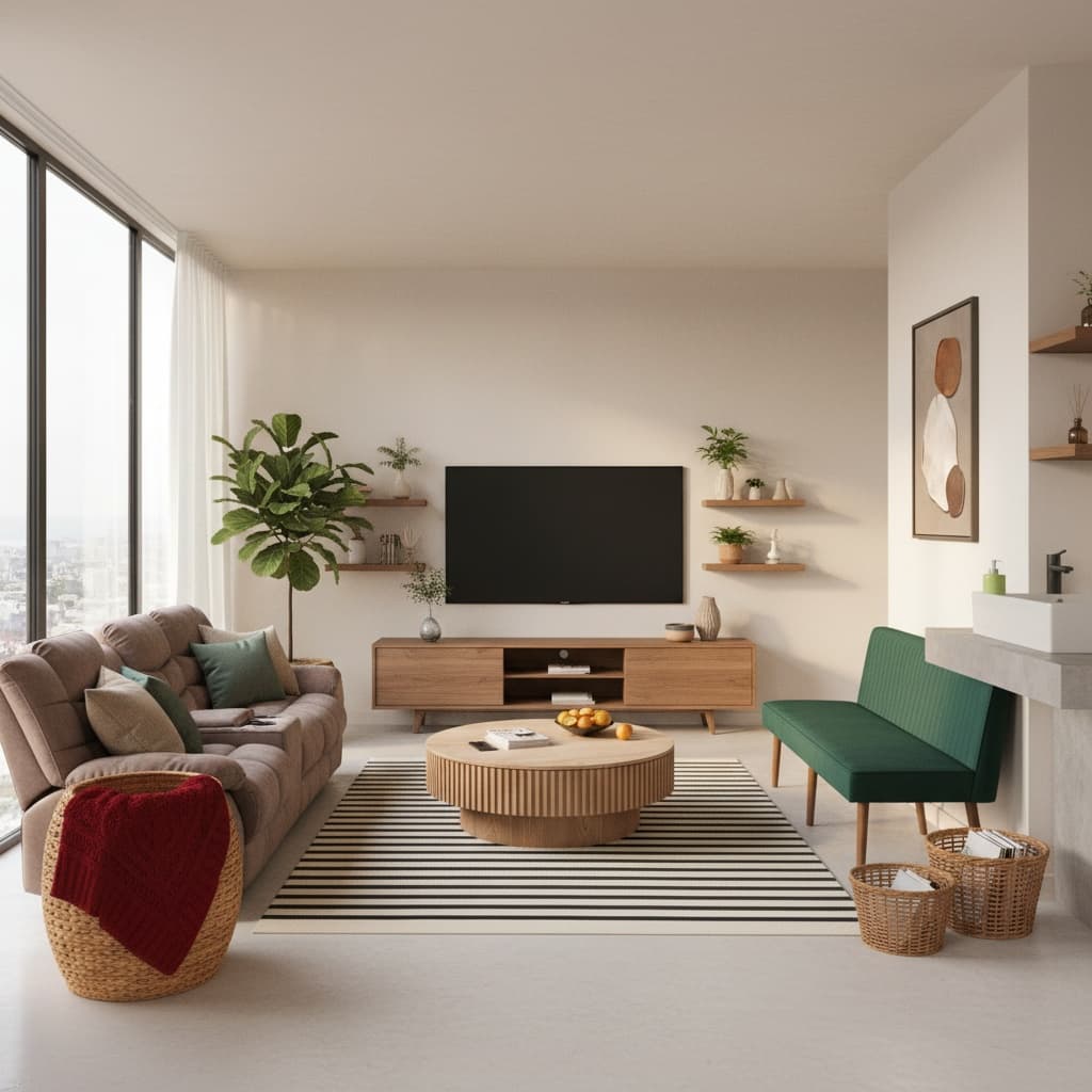 Create a Minimalist Living Room with Earth Tones for Perfect Harmony