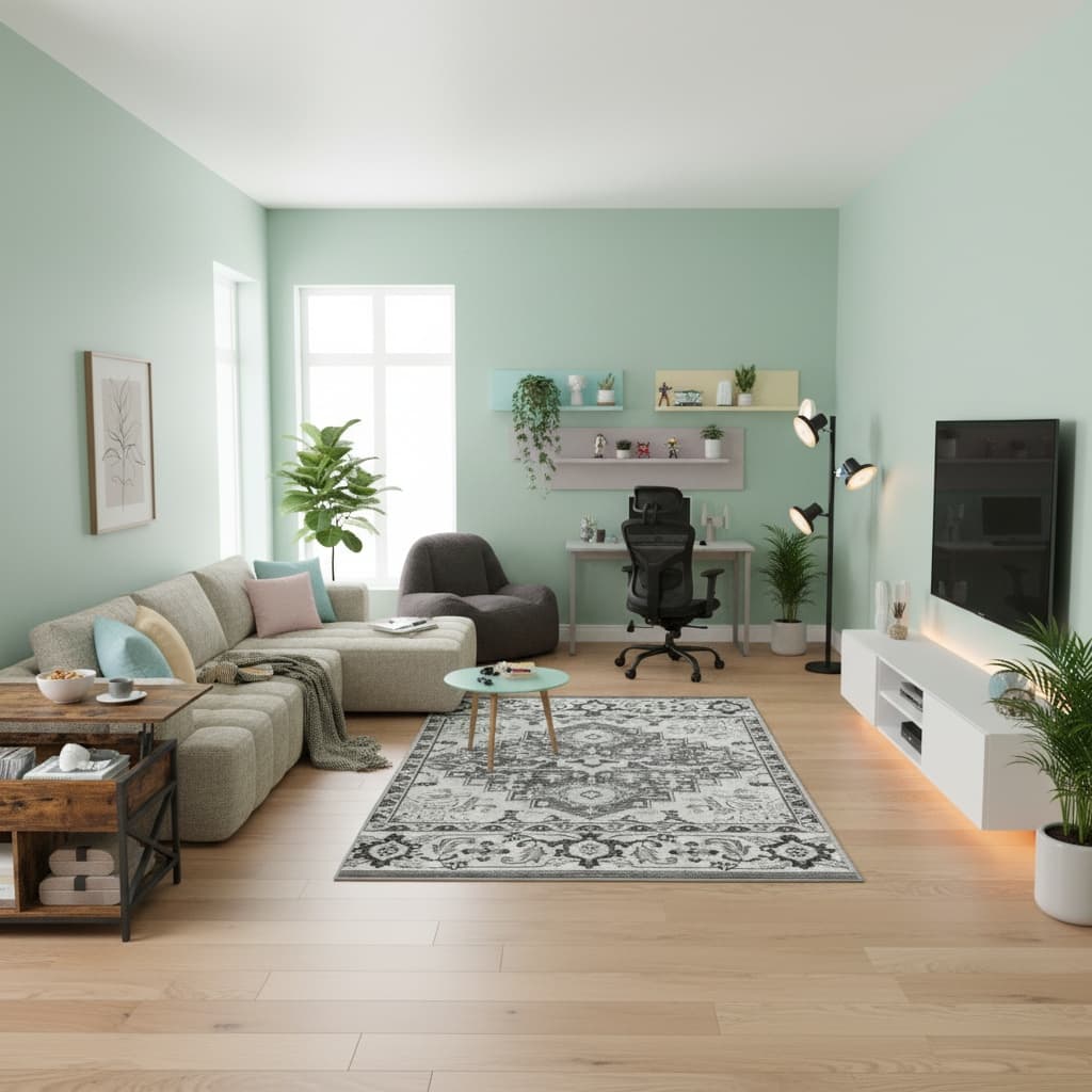 Designing a Vintage Media/Game Room with a Pastel Color Scheme