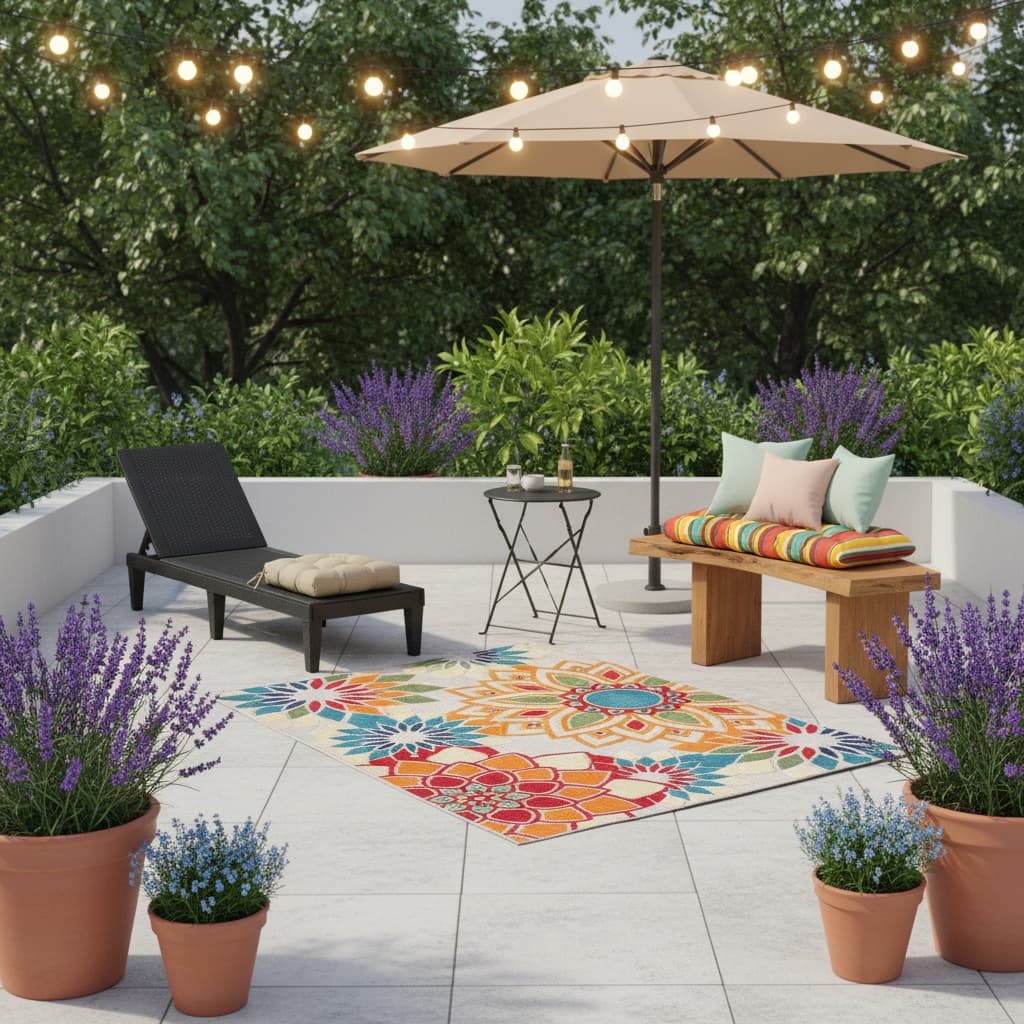 Transform Your Patio Balcony with a Tropical Pastel Design