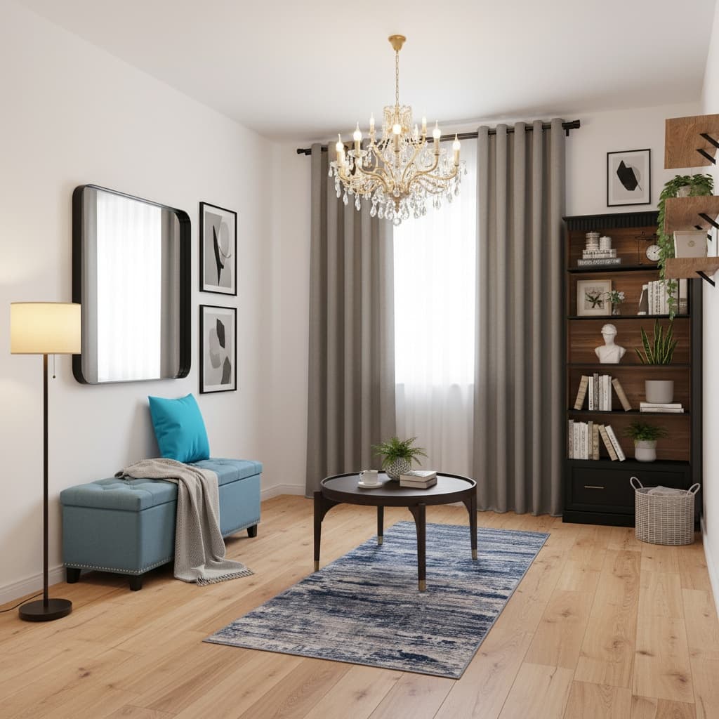 Modern Studio Small Space Design Ideas with a Monochrome Color Scheme