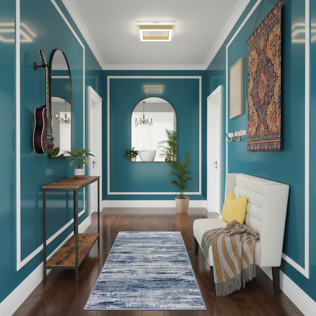 Futuristic Home Interior Design: Transform Your Hallway with Bold Color Schemes