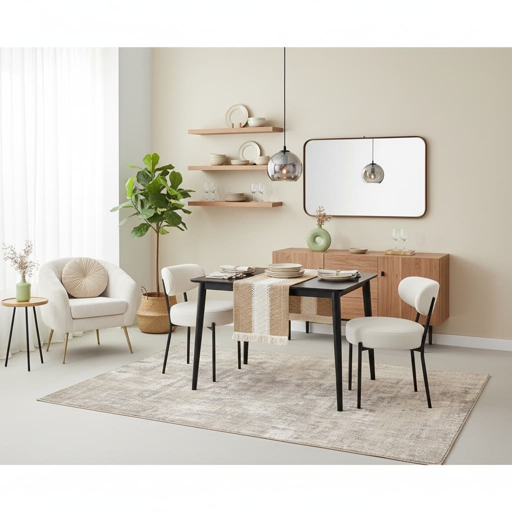 Design a Futuristic Dining Room with a Neutral Color Palette