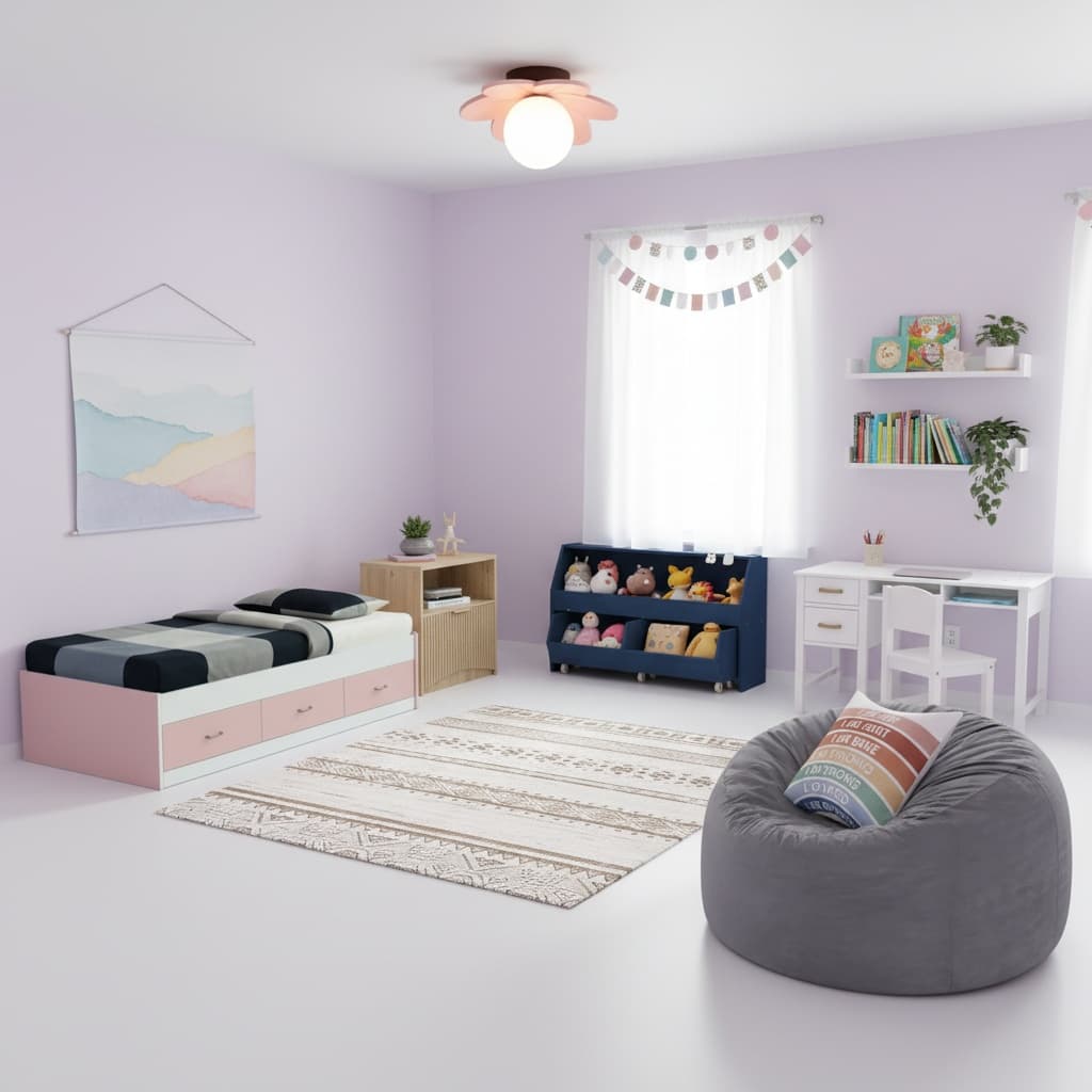 Create a Bohemian Kids' Room with a Soft Pastel Color Scheme
