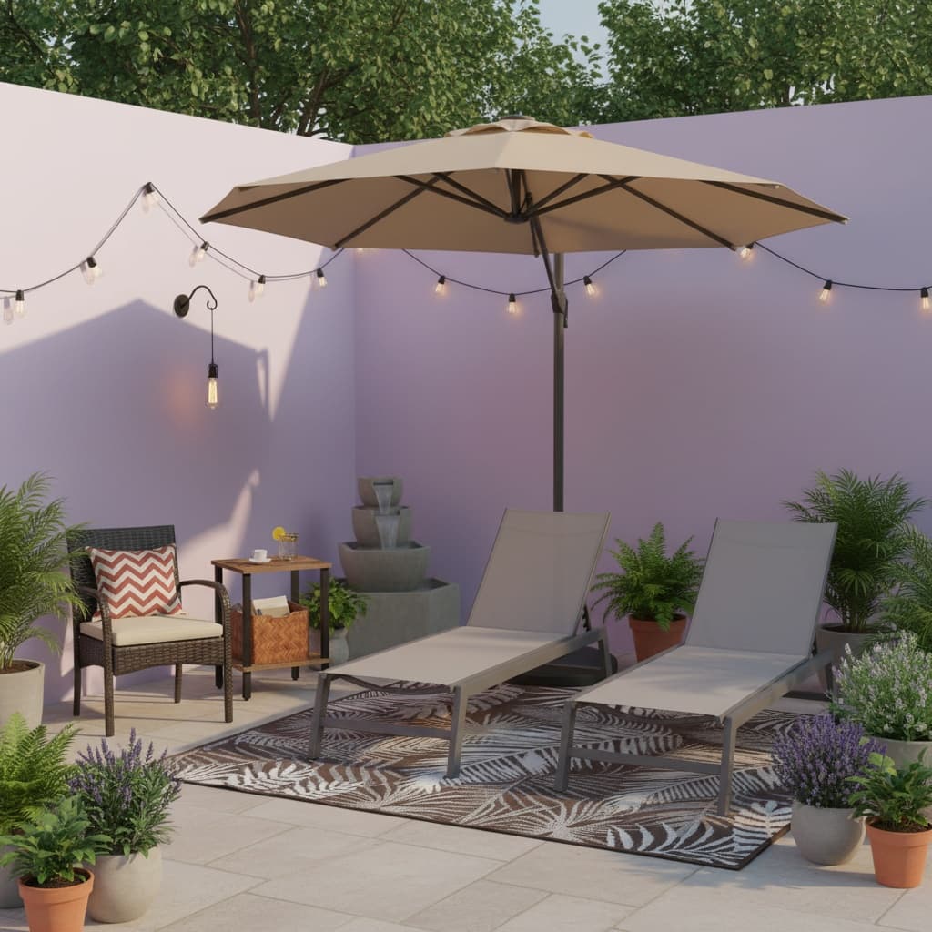 Design a Rustic Patio with a Soft Pastel Color Scheme for a Serene Outdoor Retreat