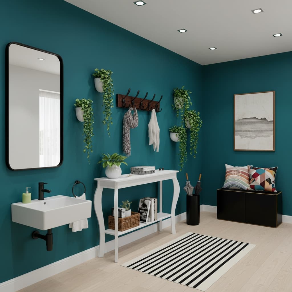 Transform Your Hallway with a Bold Industrial Design and Vibrant Colors