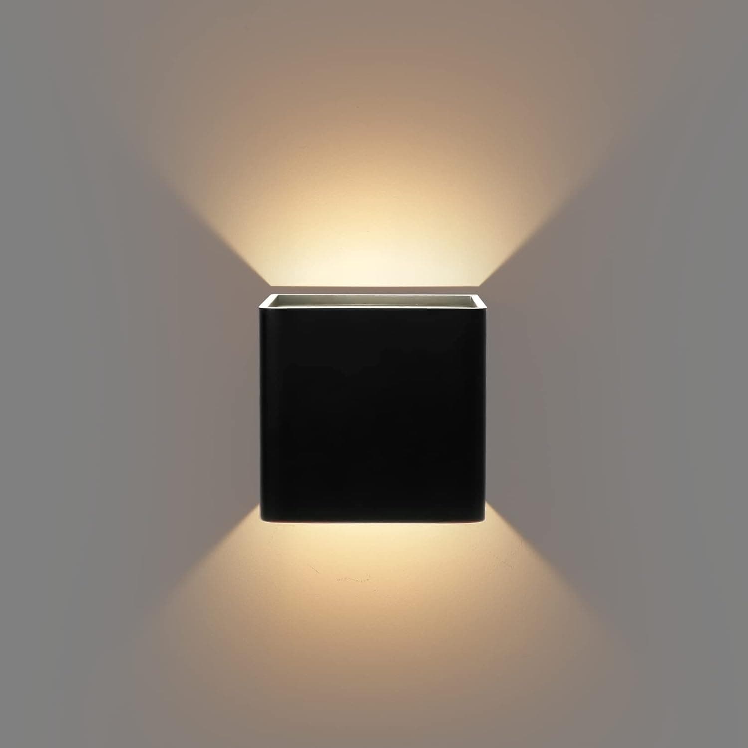 Ralbay Black Modern LED Wall Sconce Lighting Fixtures Aluminum 10W Warm White 3000k Up and Down Indoor Lighting for Living Room Bedroom Hallway Not Dimmable
