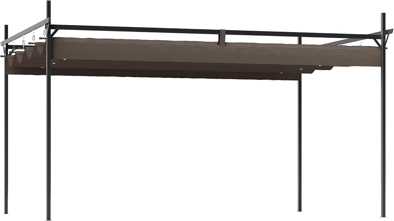 Outsunny 10' x 13' Retractable Pergola Canopy with Stronger Metal Frame, Outdoor Pergola Sun Shade Shelter for Garden, Patio, Backyard, Deck, Brown