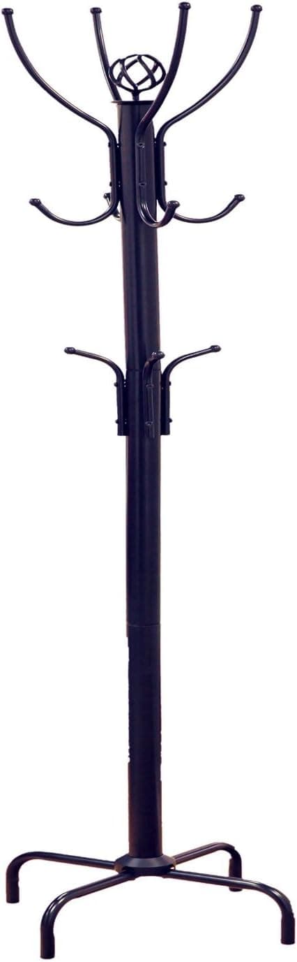 Frenchi Home Furnishing CR002 Coat Rack, 12 Hook, Black