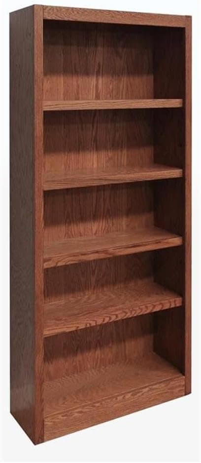 Concepts In Wood Midas Five Shelf Bookcase 72" H Dry Oak Finish