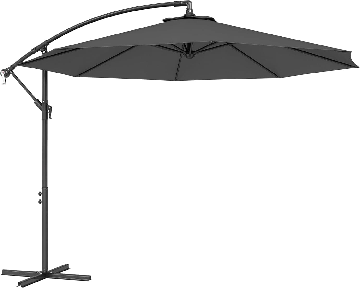 Outsunny 10' Cantilever Hanging Tilt Offset Patio Umbrella with UV & Water Fighting Material and Cross Base (Weight Not Included)