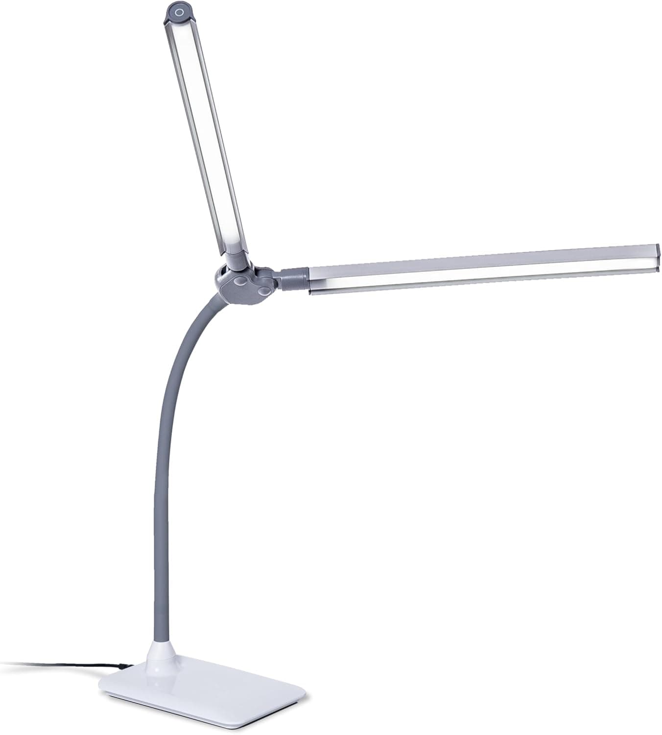 daylight DuoPro™ Table Lamp - Double Shade LED Task Lamp, 4 Brightness Levels, 6,000K, 2,100 Lux, Anti-Glare, Flexible Arm, Touch Dimmer - Ideal for Sewing, Crafting, Reading