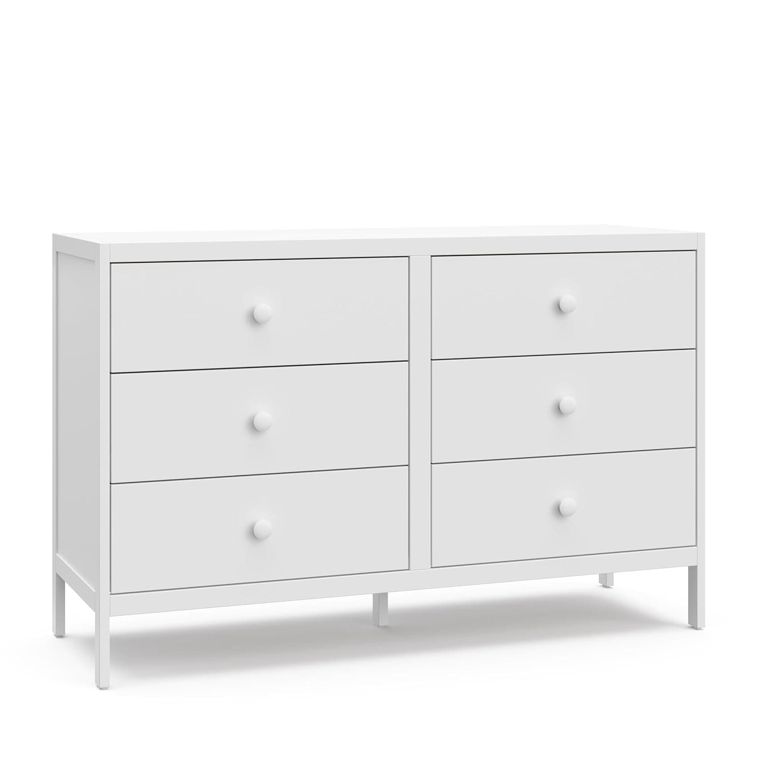 Graco Theo 6 Drawer Dresser (White) - GREENGUARD Gold Certified, Interlocking Drawer System, Dresser Drawer Organizer for Nursery & Kids Bedroom