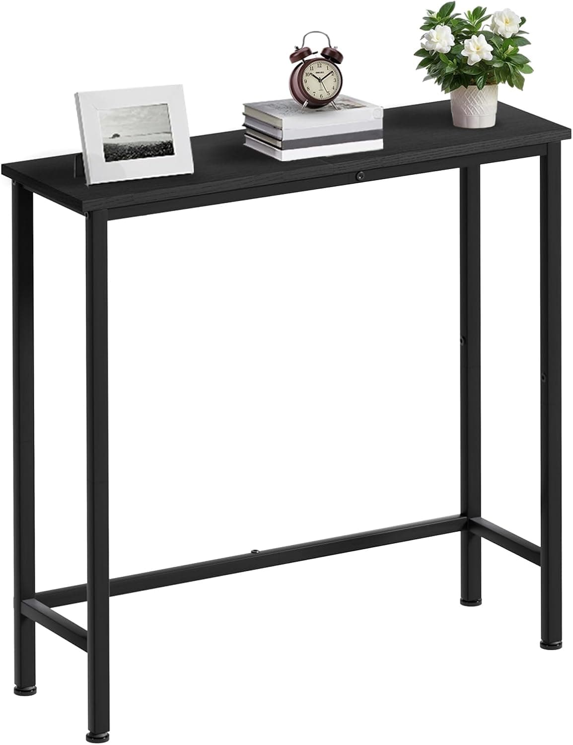 Narrow Console Table, 29.5" Small Entryway Table, Slim Hallway Table, Thin Sofa Side Table for Hallway, Bedroom, Living Room, Foyer, Black