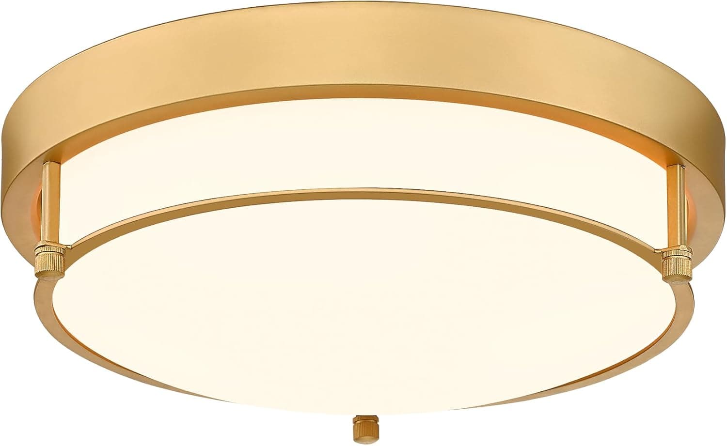 Flush Mount Light Fixture, 12 inch 2-Light Modern Ceiling Light with Brass Gold Finish for Hallway Kitchen Laundry Bedroom, 4822-BB