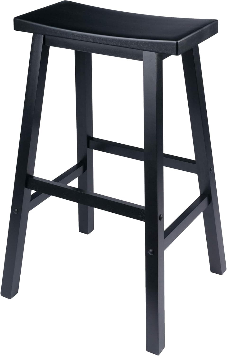 Winsome Satori Saddle Seat Bar Stool, for Kitchen, 29", Black
