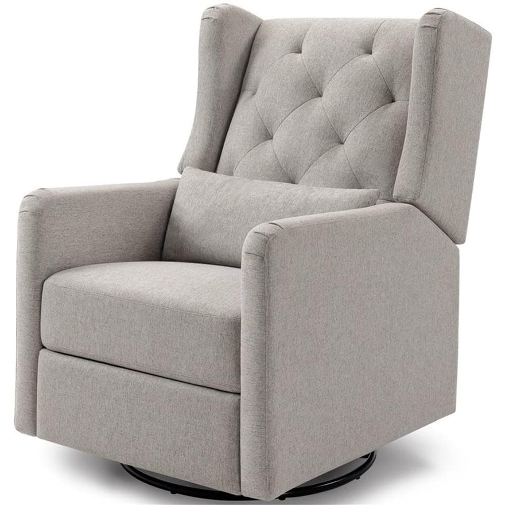 DaVinci Everly Recliner and Swivel Glider in Performance Grey Eco-Weave, GREENGUARD Gold Certified, Water Repellent & Stain Resistant